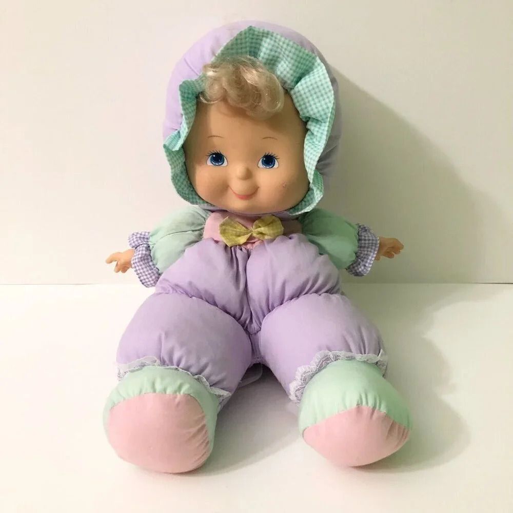 Vintage Doll Soft Stuffed Squeaker Plush Cloth 14 Inch Puffalump Style